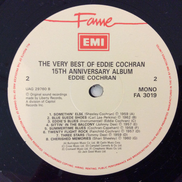 Eddie Cochran - The Very Best Of Eddie Cochran (LP, Comp, Mono, RE)