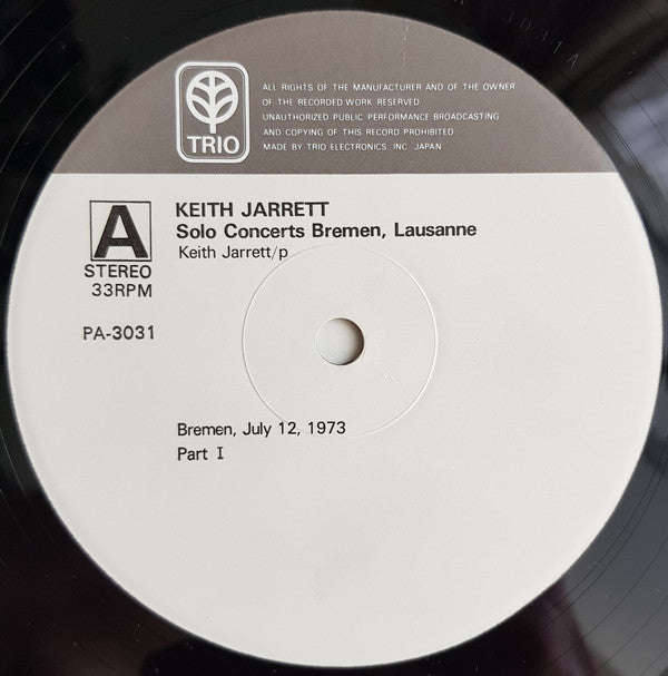 Keith Jarrett - Solo Concerts: Bremen / Lausanne(3xLP, Album, Promo...