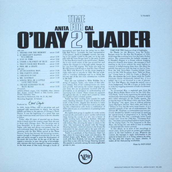 Anita O'Day / Cal Tjader - Time For 2 (LP, Album, RE)
