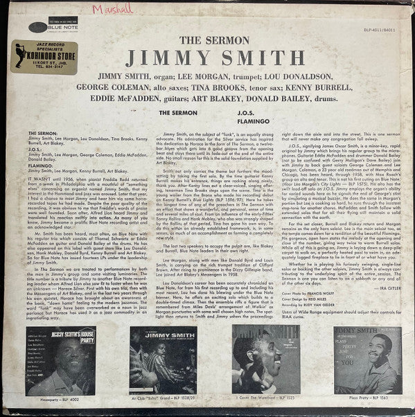 Jimmy Smith - The Sermon (LP, Album, RP, NY )