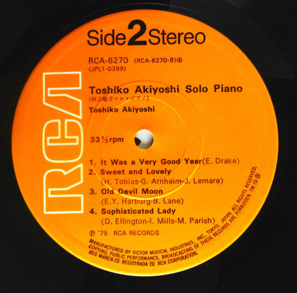 Toshiko Akiyoshi - Solo Piano (LP, Album)