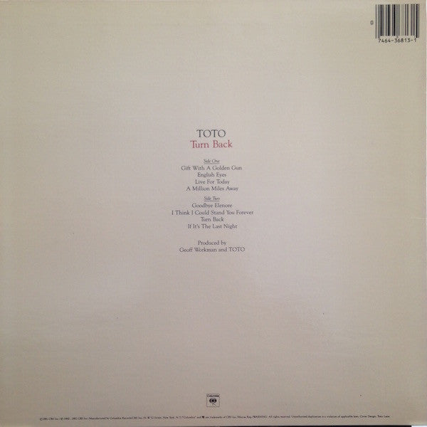 Toto - Turn Back (LP, Album, San)