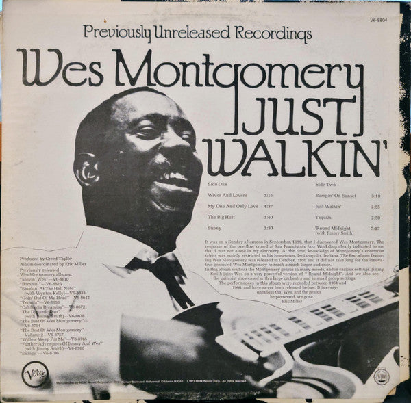 Wes Montgomery - Just Walkin' (LP, Album)