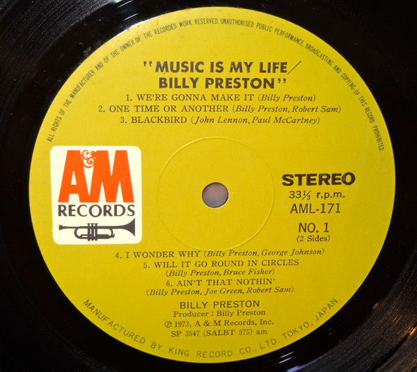 Billy Preston - Music Is My Life (LP, Album, Gat)