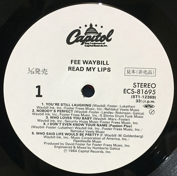 Fee Waybill - Read My Lips (LP, Album, Promo)