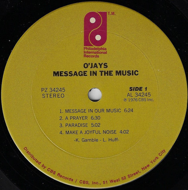 The O'Jays - Message In The Music (LP, Album, Ter)