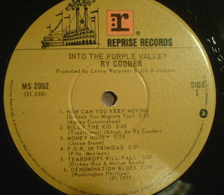 Ry Cooder - Into The Purple Valley (LP, Album, RE, Gat)