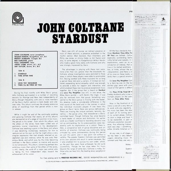 John Coltrane = ジョン・コルトレーン* - Stardust = スターダスト (LP, Album, RE)