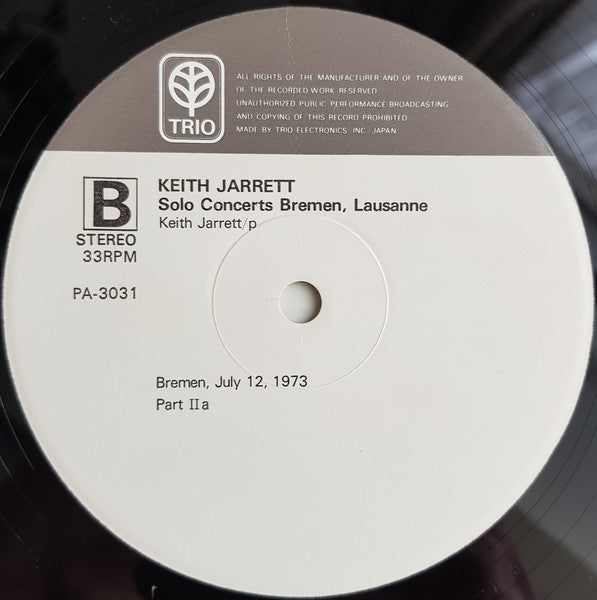 Keith Jarrett - Solo Concerts: Bremen / Lausanne(LP, Album, Promo)