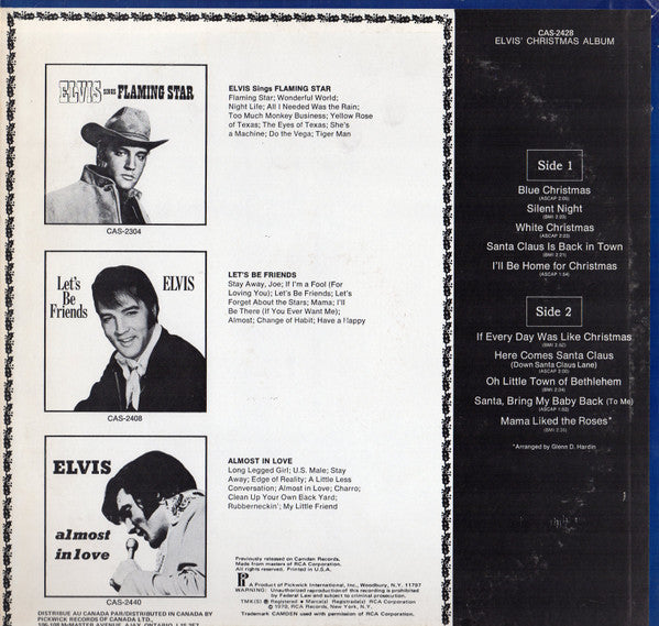 Elvis Presley - Elvis' Christmas Album (LP, Album, Mono, RE, Kee)
