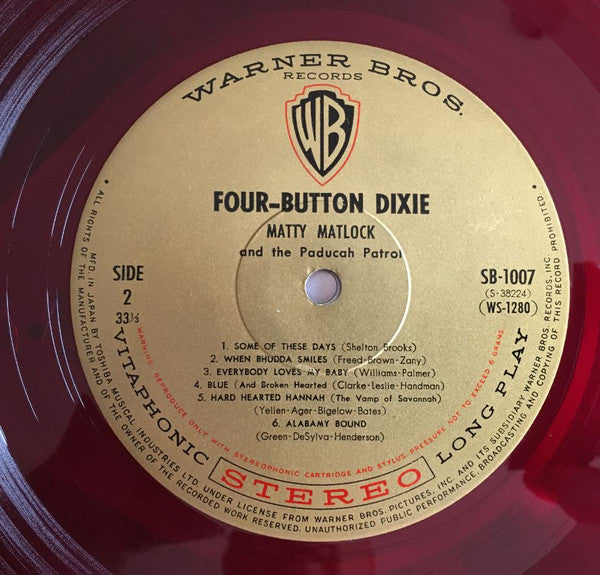 Matty Matlock And The Paducah Patrol - Four Button Dixie(LP, Album,...