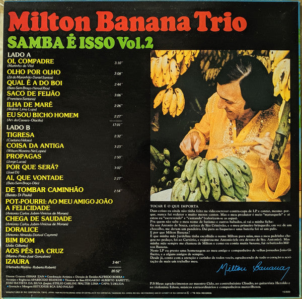 Milton Banana Trio - Samba E Isso Volume 2 (LP, Album)