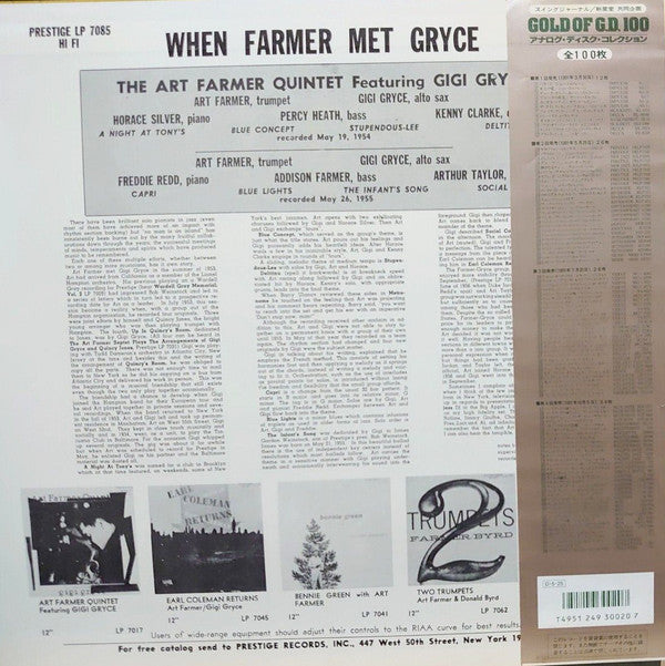 Art Farmer Quintet - When Farmer Met Gryce(LP, Album, Mono, RE)