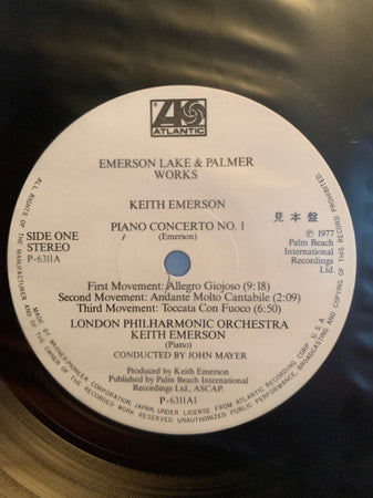 Emerson Lake & Palmer* - Works (Volume 1) (2xLP, Album, Promo)