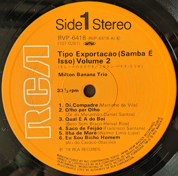 Milton Banana Trio - Samba E Isso Volume 2 (LP, Album)