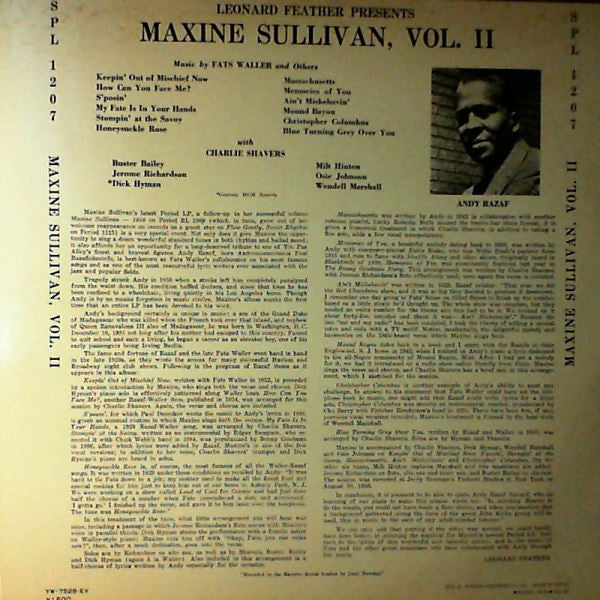 Maxine Sullivan - Leonard Feather Presents Maxine Sullivan, Vol. II...