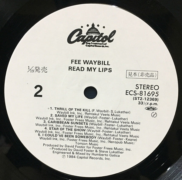 Fee Waybill - Read My Lips (LP, Album, Promo)
