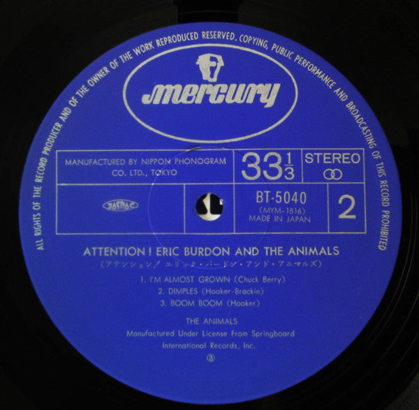 The Animals - Attention! Eric Burdon And The Animals(LP, Album)