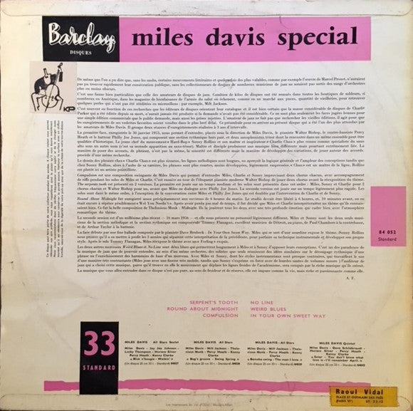 Miles Davis - Miles Davis Special (LP, Album, Mono)