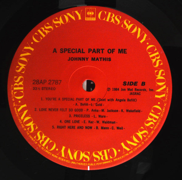 Johnny Mathis - A Special Part Of Me (LP, Album)