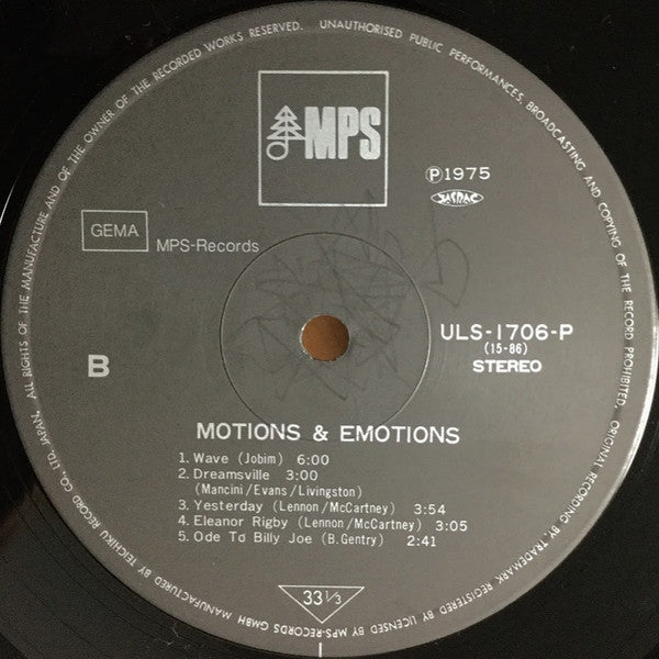 Oscar Peterson - Motions & Emotions (LP, Album, RE)