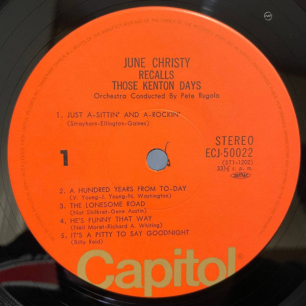 June Christy - June Christy Recalls Those Kenton Days(LP, Album, Mo...