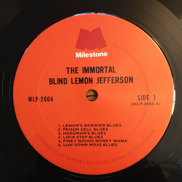 Blind Lemon Jefferson - The Immortal Blind Lemon Jefferson (LP, Comp)