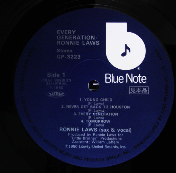 Ronnie Laws - Every Generation (LP, Album, Promo)