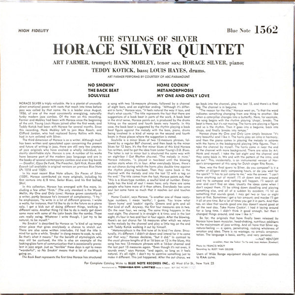The Horace Silver Quintet - The Stylings Of Silver(LP, Album, Promo...