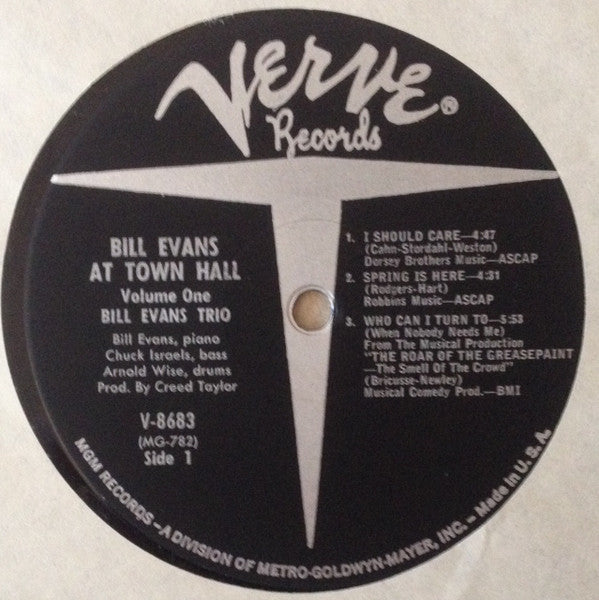 The Bill Evans Trio - Bill Evans At Town Hall (Volume One)(LP, Albu...