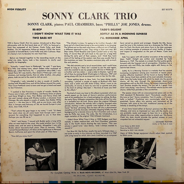 Sonny Clark Trio - Sonny Clark Trio (LP, Album, RE)