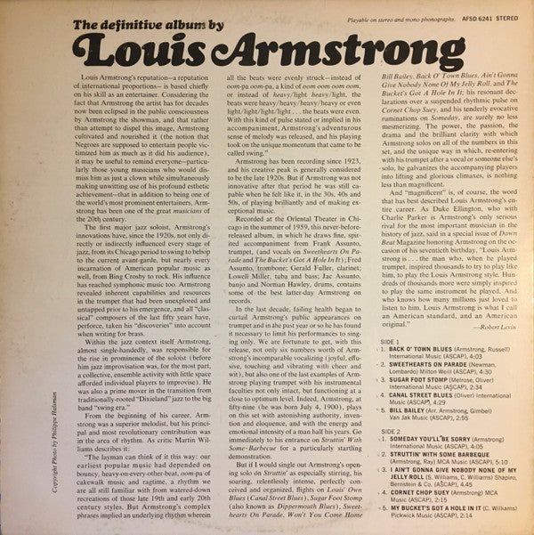 Louis Armstrong - The Definitive Album By Louis Armstrong (LP)