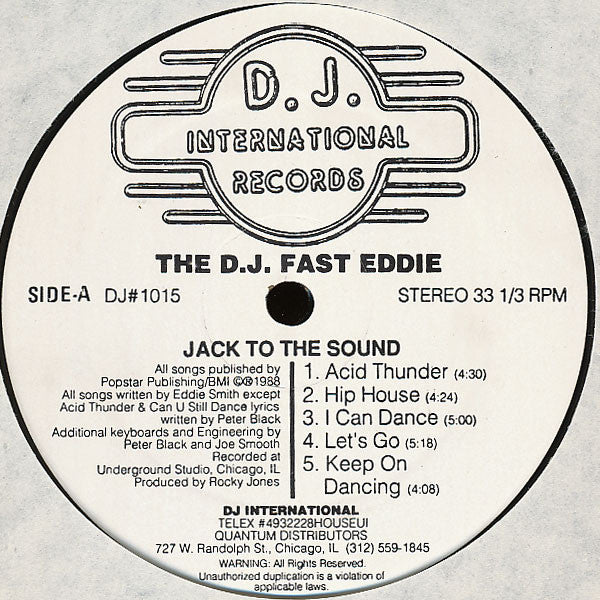 The D.J. Fast Eddie* - Jack To The Sound (LP, Album)