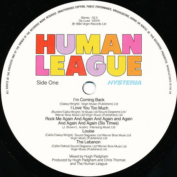 Human League* - Hysteria (LP, Album, Gat)