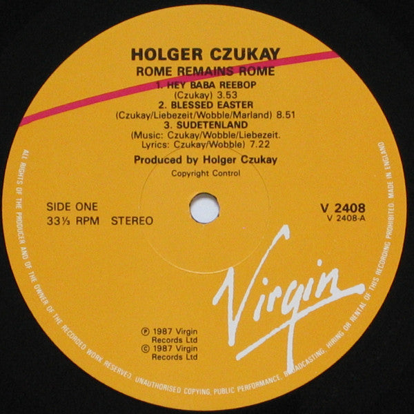 Holger Czukay - Rome Remains Rome (LP, Album)