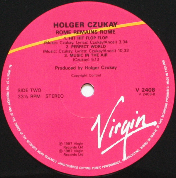 Holger Czukay - Rome Remains Rome (LP, Album)