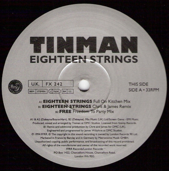 Tinman - Eighteen Strings (12"", Single)