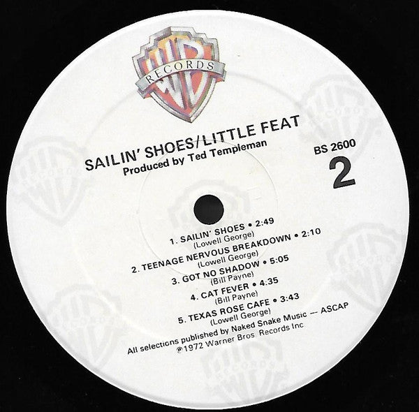 Little Feat : Sailin' Shoes (LP, Album, RP)