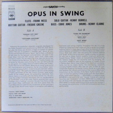 Frank Wess, Kenny Burrell, Freddie Green, Eddie Jones, Kenny Clarke : Opus In Swing (LP, Album, Mono, RE)