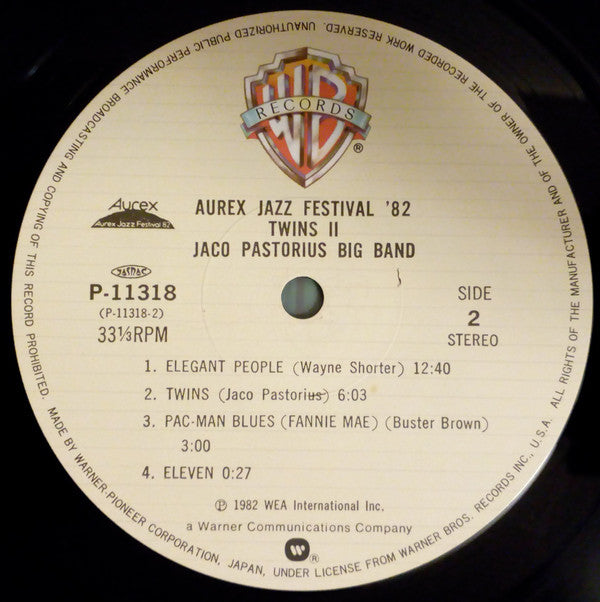 Jaco Pastorius Big Band : Twins II (Aurex Jazz Festival '82) (LP, Album)