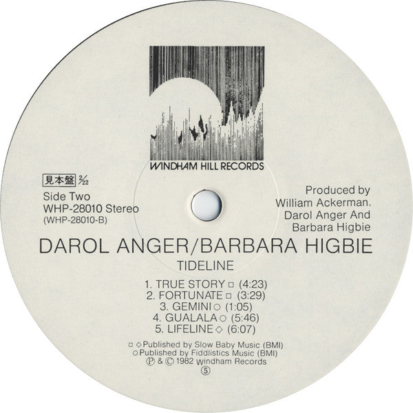 Darol Anger / Barbara Higbie : Tideline (LP, Album, Promo)