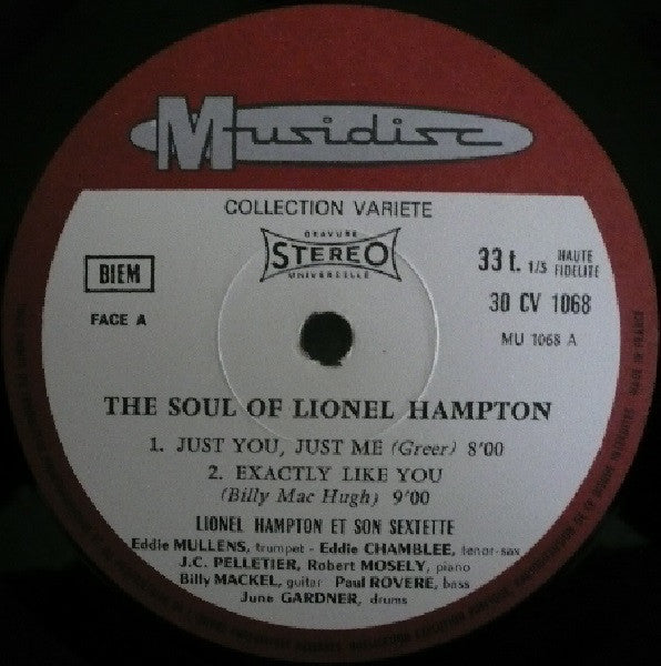 Lionel Hampton Et Son Sextette* : The Soul Of Lionel Hampton (LP, RE)