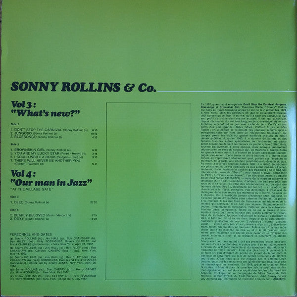 Sonny Rollins : Vol 3: "What's New?" / Vol 4: "Our Man In Jazz" (2xLP, Comp, RE)