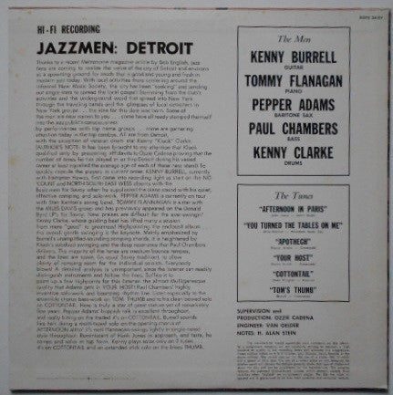 Kenny Burrell, Tommy Flanagan, Pepper Adams, Paul Chambers (3), Kenny Clarke : Jazzmen: Detroit (LP, Album, Mono)
