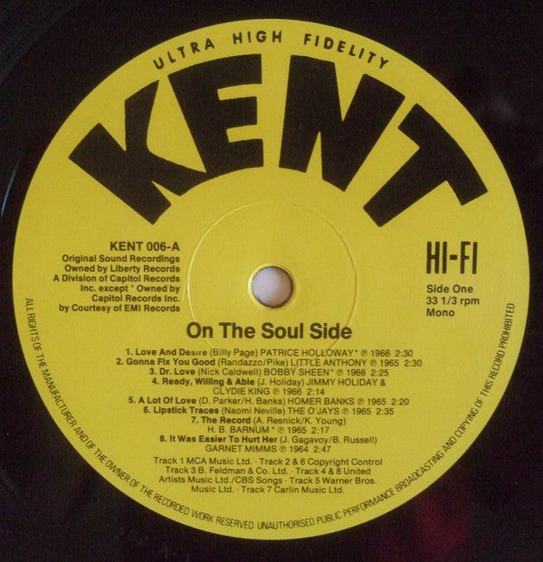 Various : On The Soul Side (LP, Comp, Mono)