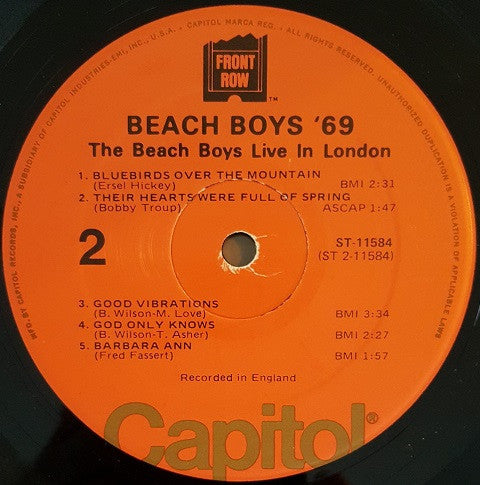 The Beach Boys : Beach Boys '69 (The Beach Boys Live In London) (LP, Album, L.A)