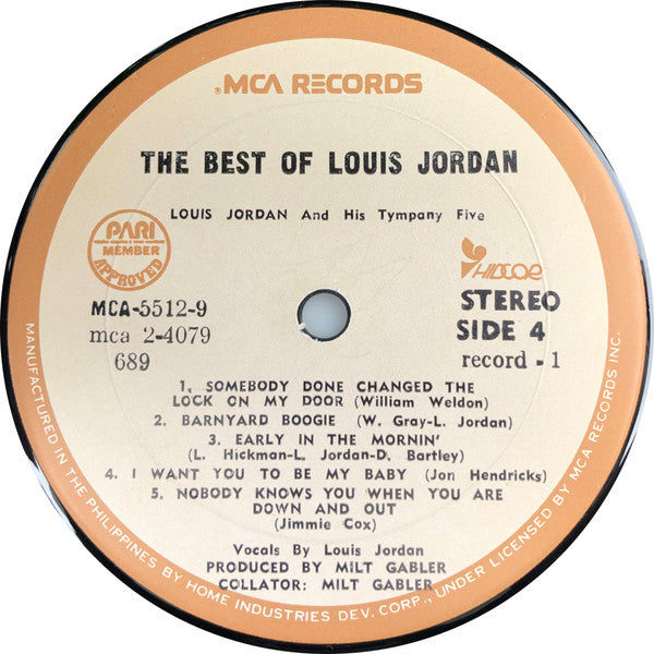 Louis Jordan And His Tympany Five : The Best Of Louis Jordan (2xLP, Comp)