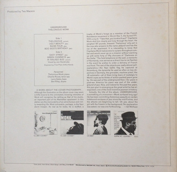 Thelonious Monk : Underground (LP, Album)