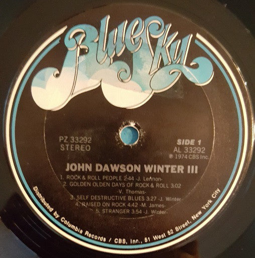 Johnny Winter : John Dawson Winter III (LP, Album, San)