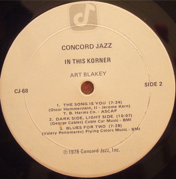 Art Blakey : In This Korner (LP, Album)